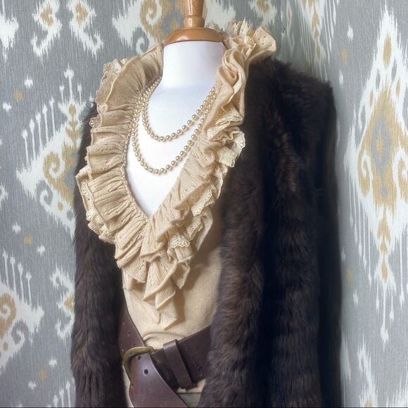 Ralph Lauren Sable Brown Lamb Shearling Vest - Picture 13 of 14